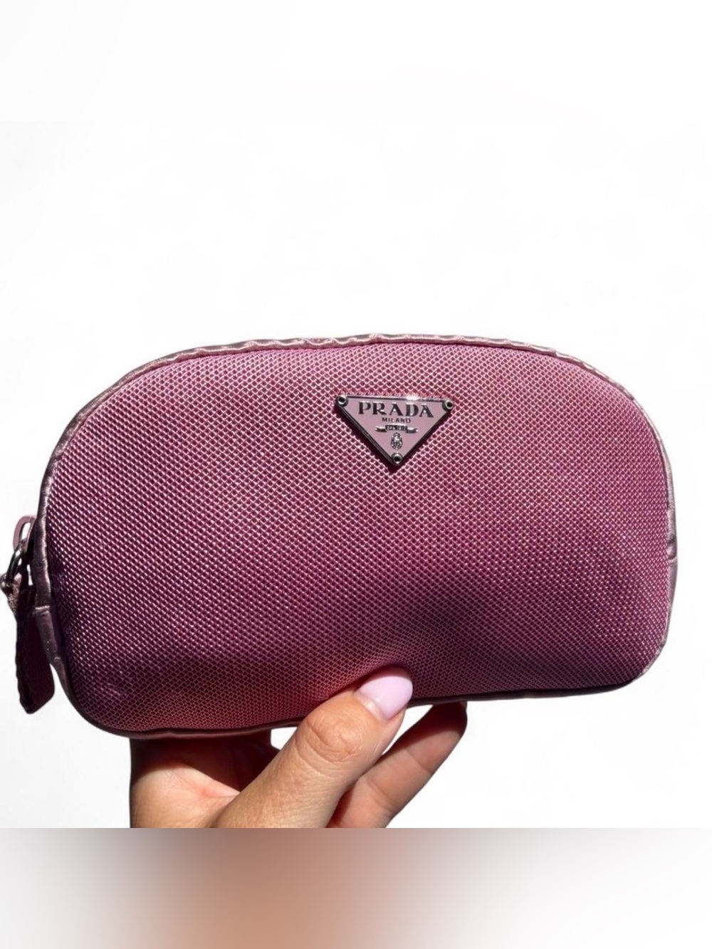Vintage Prada Pink Pouch Y2K Authentic w/COA
